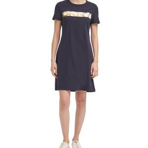 DKNY Graphic T- shirt Dress navy blue